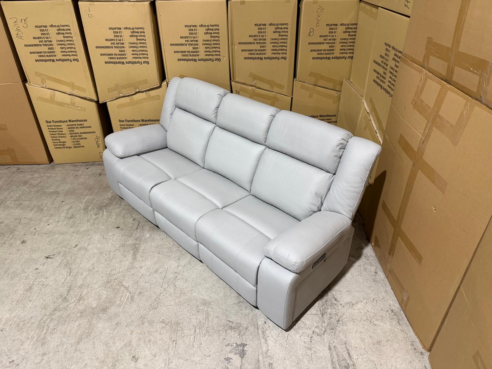 Kenso 3+1+1 Dual Recliners In Rhino Suede Fifty Shades