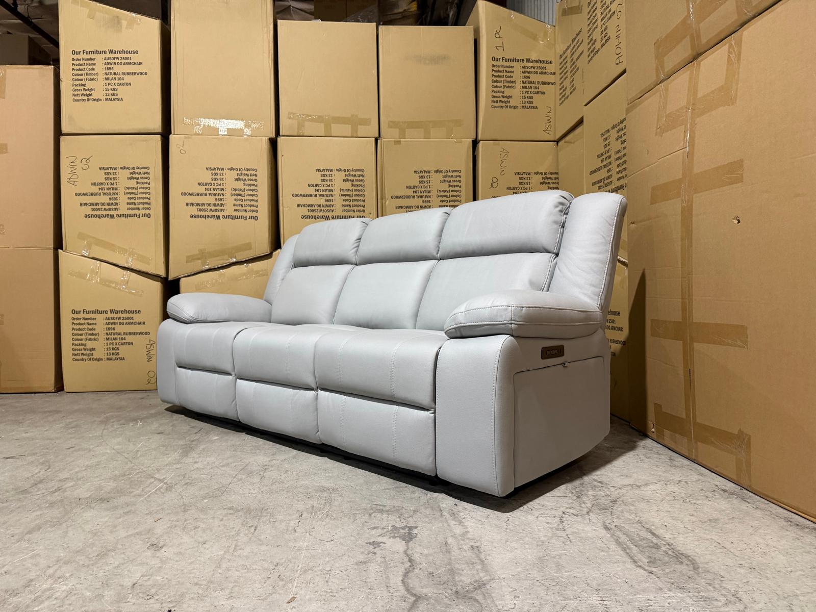 Kenso 3+1+1 Dual Recliners In Rhino Suede Fifty Shades