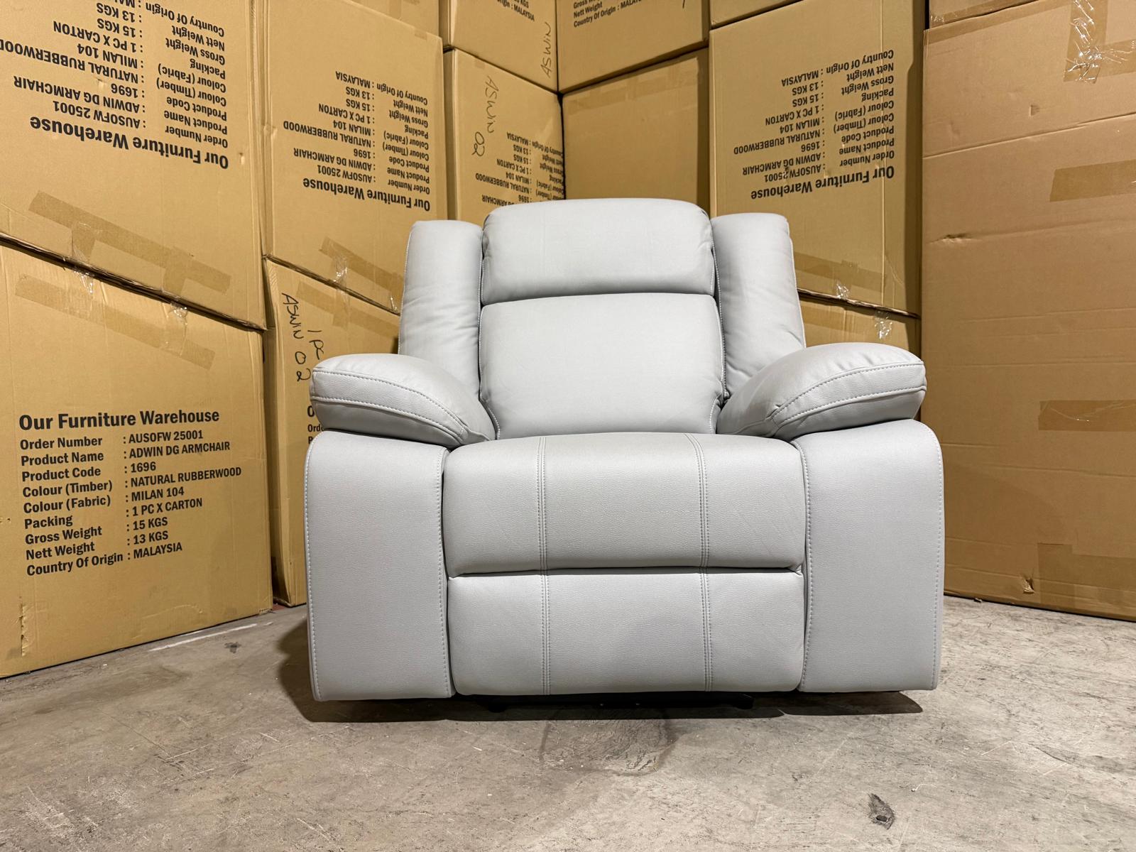 Kenso 3+1+1 Dual Recliners In Rhino Suede Fifty Shades