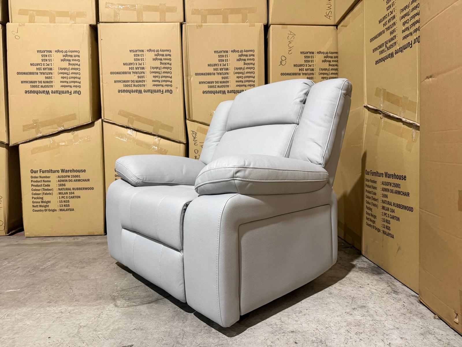 Kenso 3+1+1 Dual Recliners In Rhino Suede Fifty Shades
