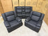 Kenso 2+1+1 Dual Recliners In Rhino Suede Black