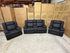 Kenso 2+1+1 Dual Recliners In Rhino Suede Black