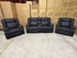 Kenso 2+1+1 Dual Recliners In Rhino Suede Black