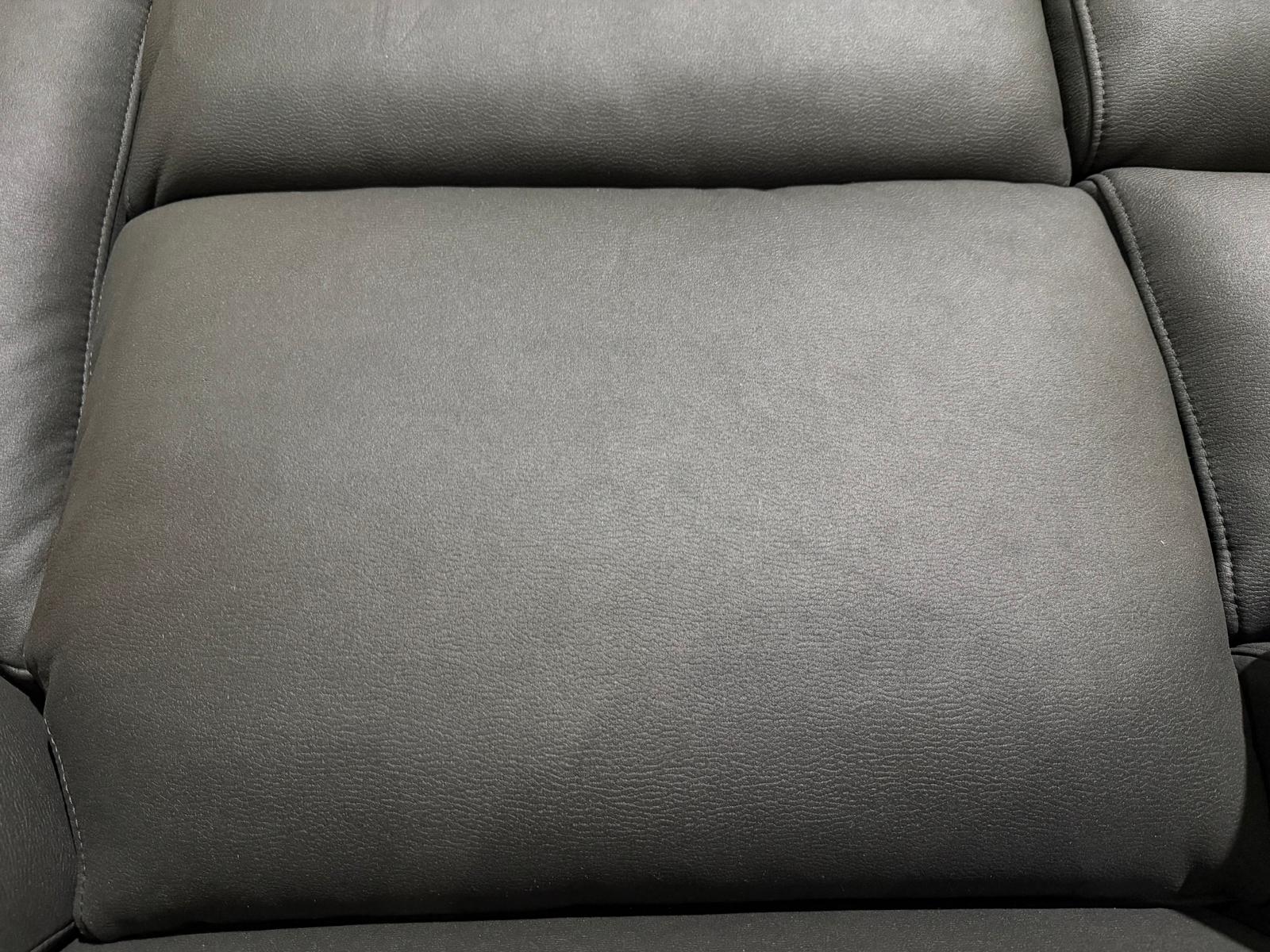 Kenso 2+1+1 Dual Recliners In Rhino Suede Black