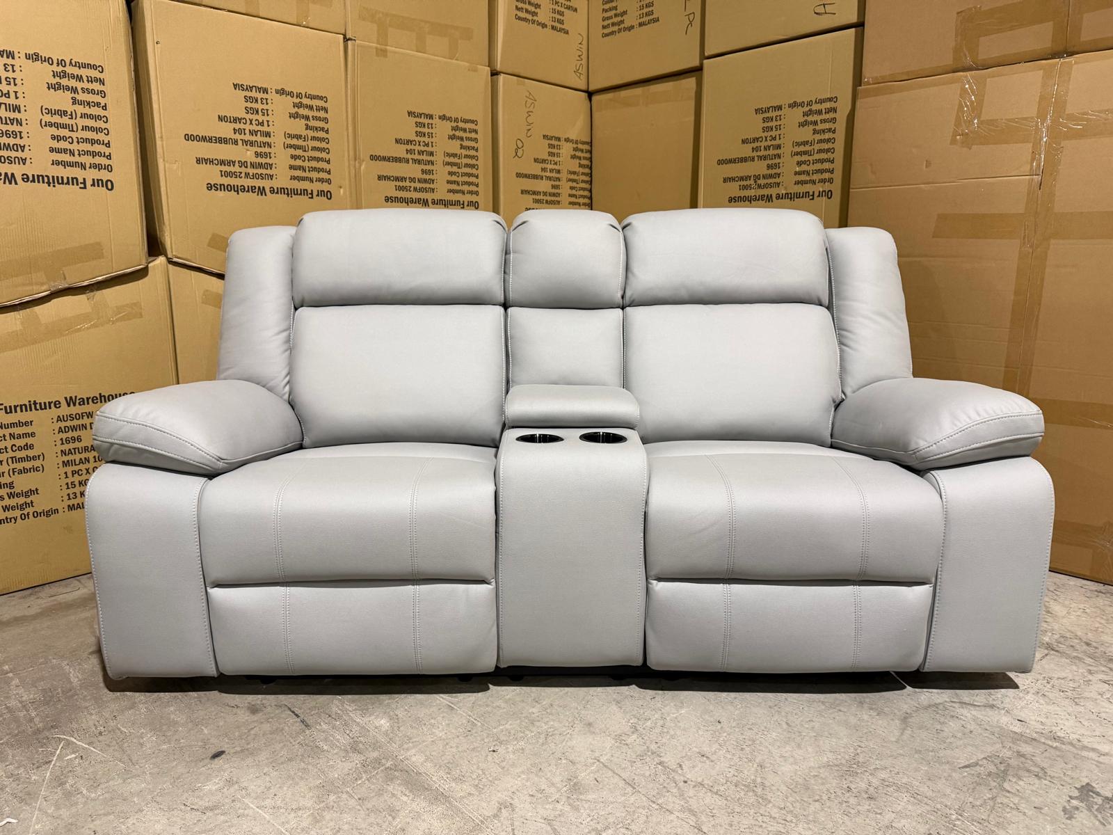 Kenso 3+2+1 Dual Recliners In Rhino Suede Fifty Shades