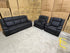 Kenso 3+1+1 Dual Recliners In Rhino Suede Black