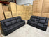 Kenso 3+2 Dual Recliners In Rhino Suede Black