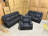 Kenso 3+2+1 Dual Recliners In Rhino Suede Black