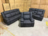 Kenso 3+2+1 Dual Recliners In Rhino Suede Black