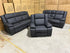 Kenso 3+2+1 Dual Recliners In Rhino Suede Black