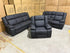 Kenso 3+2+1 Dual Recliners In Rhino Suede Black