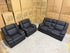 Kenso 2+1+1 Dual Recliners In Rhino Suede Black