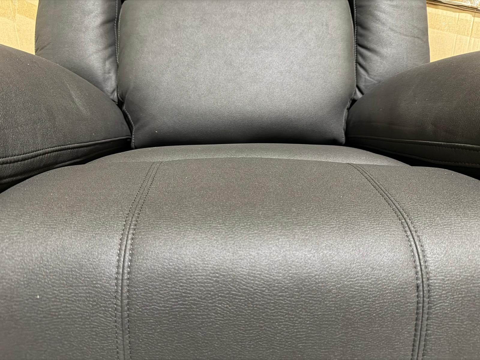 Kenso 3+2+1 Dual Recliners In Rhino Suede Black