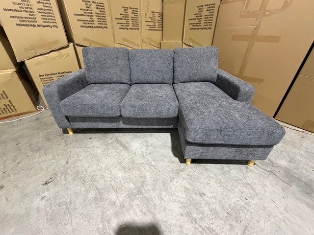 Senna 3 seater Lounge with Reversible chaise + Sofa Bed Dark Grey