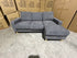 Senna 3 seater Lounge with Reversible chaise + Sofa Bed Dark Grey