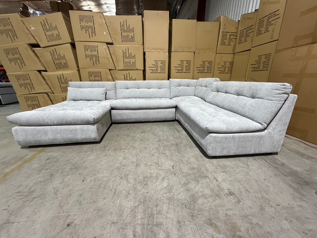 Luxor Modular Reversible Chaise Lounge Light Grey