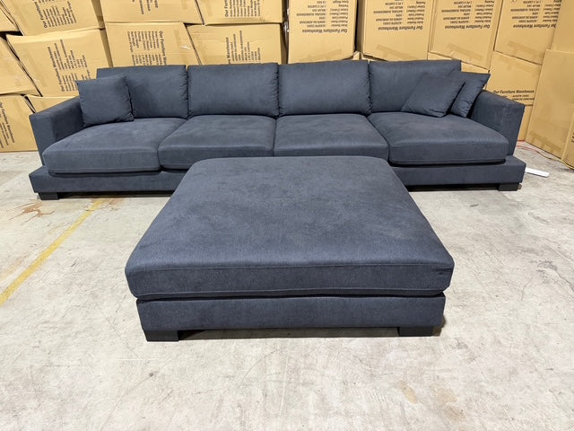 Prince 4 seater Lounge + Ottoman Licorice Colour