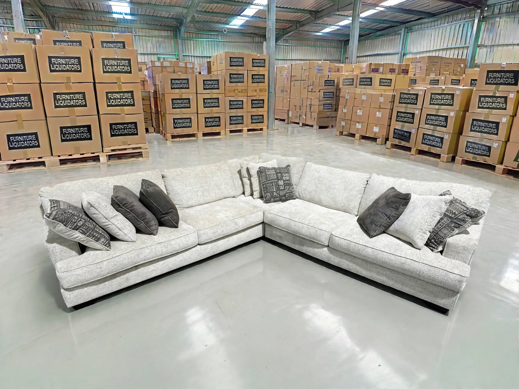Cyprus 3pce Corner Lounge Inc 10 Scatter Cushions