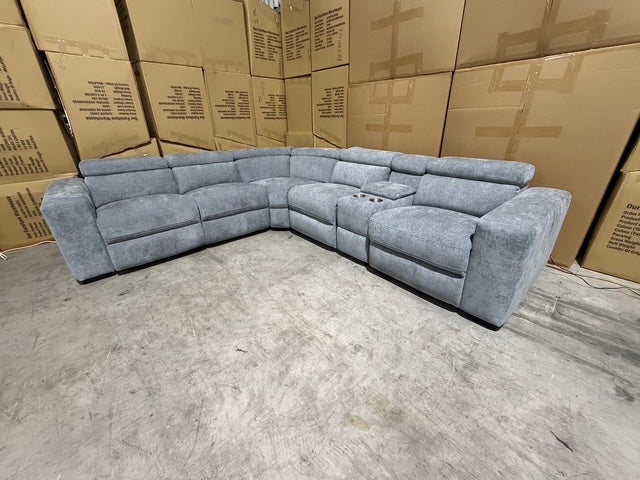 Bendigo 6pce lounge Electric Recliners Mid Grey