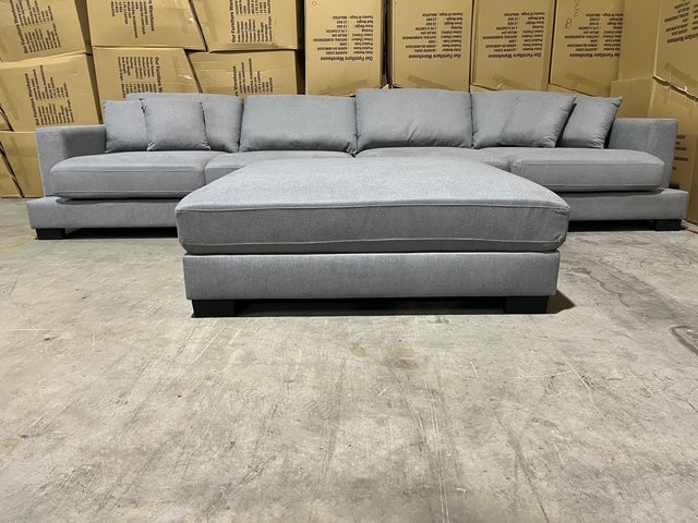 Prince 4 Seater Lounge & Ottoman Fifty Shades Colour