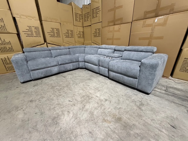 Bendigo 6pce lounge Electric Recliners Mid Grey