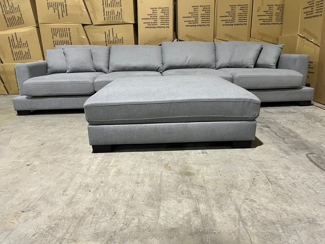 Prince 4 Seater Lounge & Ottoman Fifty Shades Colour