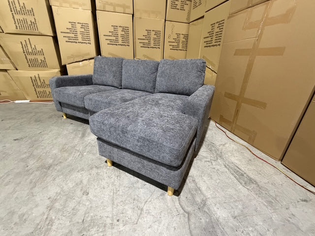 Senna 3 seater Lounge with Reversible chaise + Sofa Bed Dark Grey