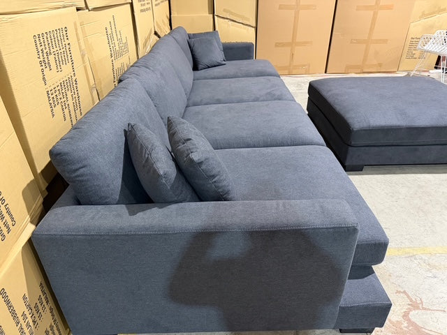 Prince 4 seater Lounge + Ottoman Licorice Colour