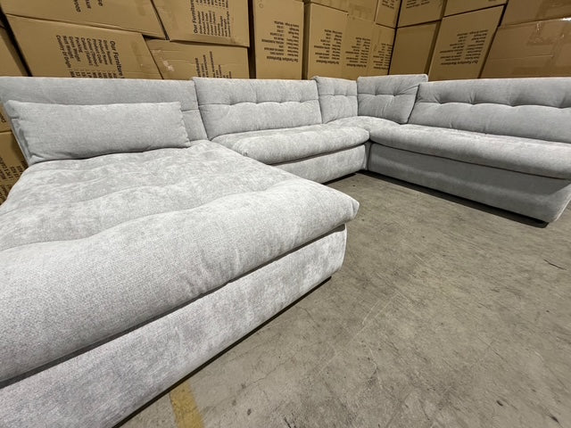 Luxor Modular Reversible Chaise Lounge Light Grey
