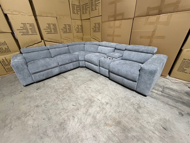 Bendigo 6pce lounge Electric Recliners Mid Grey
