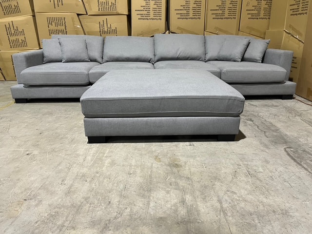 Prince 4 Seater Lounge & Ottoman Fifty Shades Colour