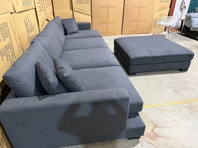 Prince 4 seater Lounge + Ottoman Licorice Colour