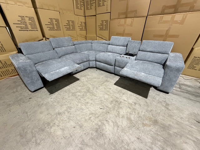 Bendigo 6pce lounge Electric Recliners Mid Grey