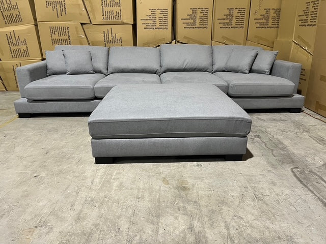 Prince 4 Seater Lounge & Ottoman Fifty Shades Colour