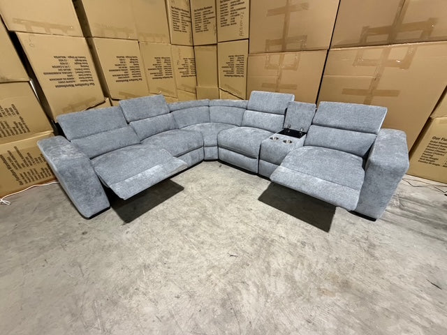 Bendigo 6pce lounge Electric Recliners Mid Grey