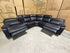 Nikki 6 PCE modular lounge with 2x inbuilt electric recliners in Black