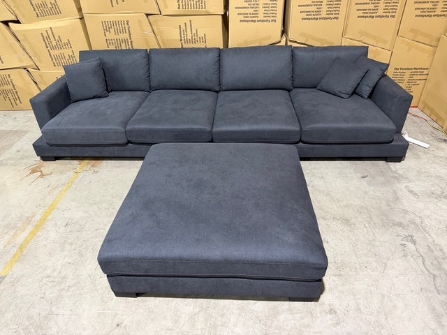 Prince 4 seater Lounge + Ottoman Licorice Colour
