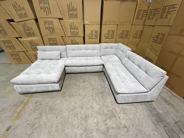Luxor Modular Reversible Chaise Lounge Light Grey