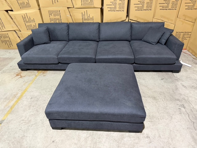Prince 4 seater Lounge + Ottoman Licorice Colour