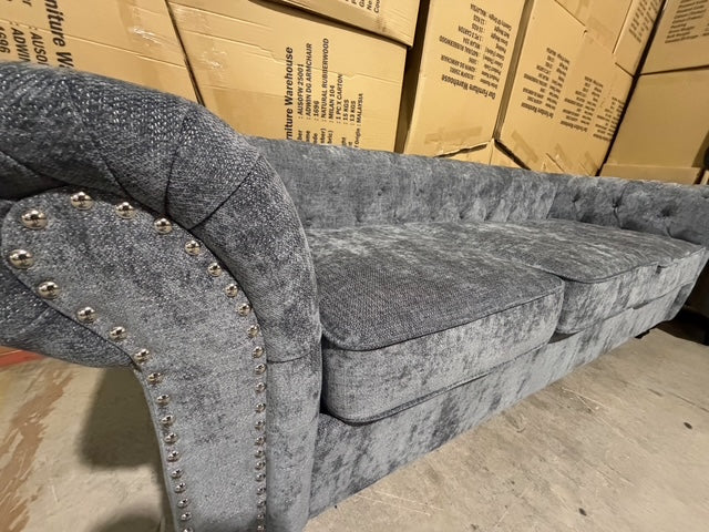 Jester 2 seater sofa (f)(g) 25117 in Super Glamour #17a(fx-55) licorice