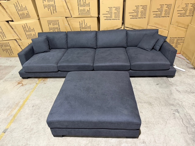 Prince 4 seater Lounge + Ottoman Licorice Colour