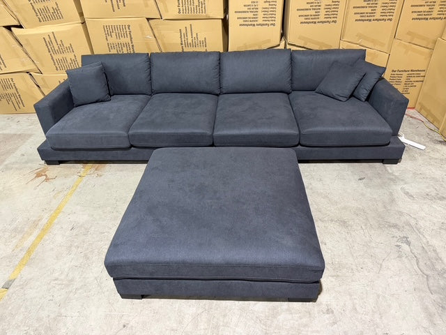 Prince 4 seater Lounge + Ottoman Licorice Colour