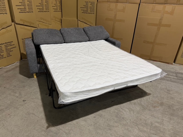 Senna 3 seater Lounge with Reversible chaise + Sofa Bed Dark Grey