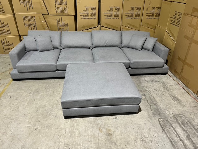 Prince 4 Seater Lounge & Ottoman Fifty Shades Colour