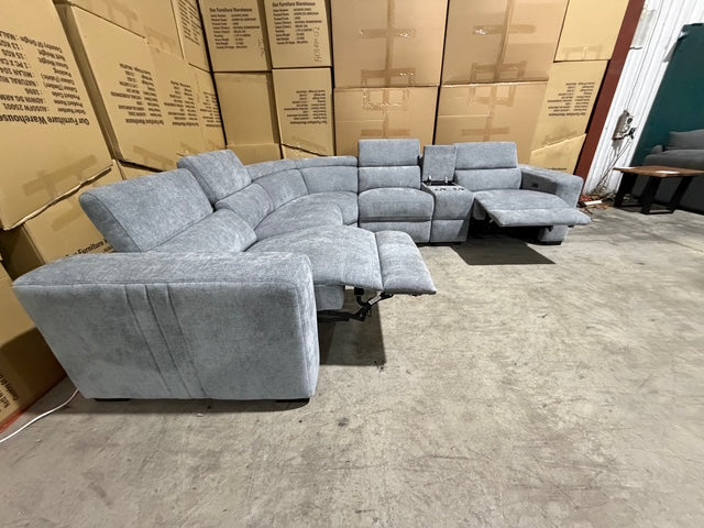 Bendigo 6pce lounge Electric Recliners Mid Grey