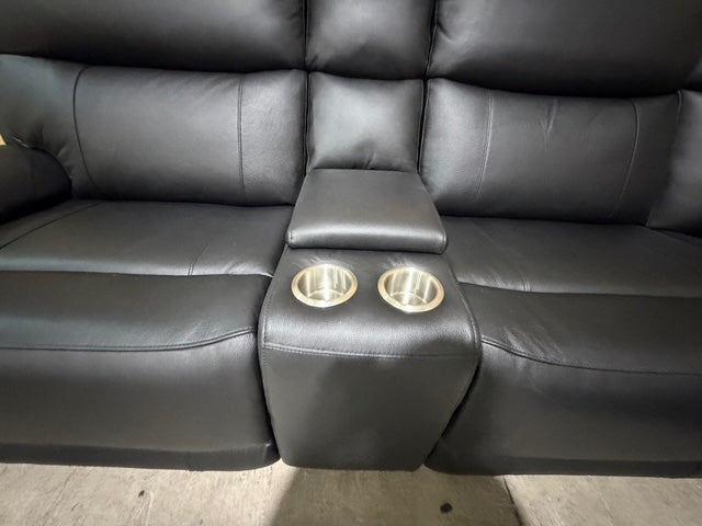 Nikki 6 PCE modular lounge with 2x inbuilt electric recliners in Black