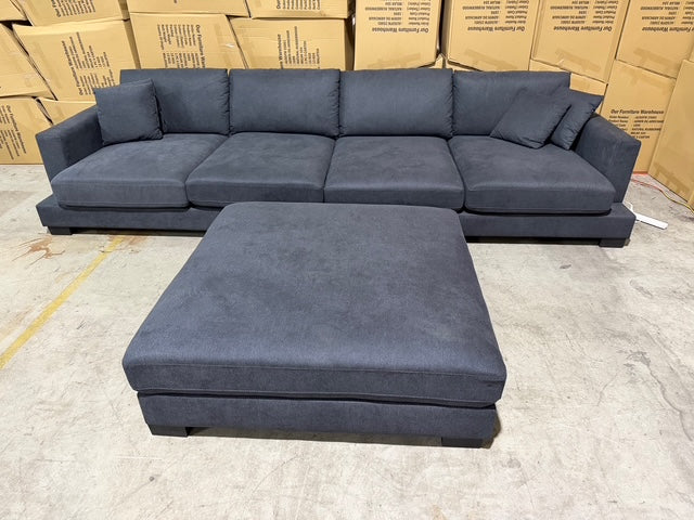 Prince 4 seater Lounge + Ottoman Licorice Colour