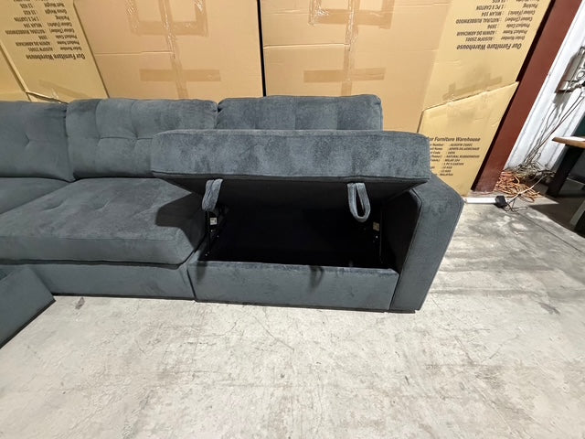 Woofer 6pce Modular lounge with dog/cat seat in Grey