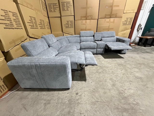 Bendigo 6pce lounge Electric Recliners Mid Grey