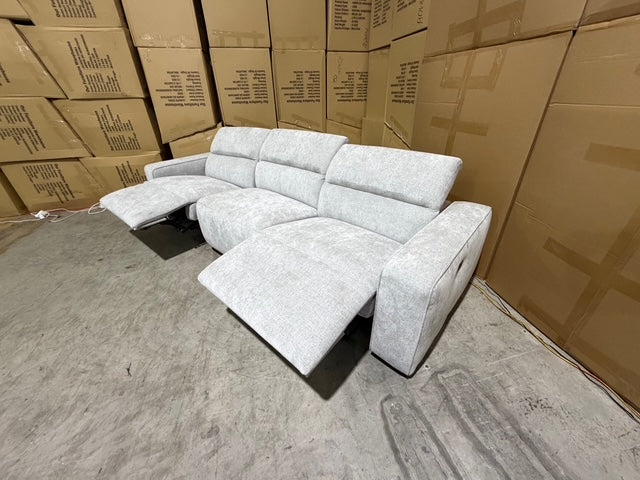 Watford oversize 3 seater with electric recliners Light Grey